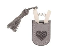 Manualidades Tijeras Pequeñas en Forma de Corazón de Viaje | Funda Protectora de Piel Sintética, Cordón de Borla Incluido, Formato Compacto para Scrapbooking y Oficina
