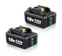 MANUFER Paquete de 2 baterías BL1850B de 5.0 Ah de repuesto para Makita de 18 V con indicador LED compatible con batería Makita BL1860 BL1860B BL1850 BL1840 BL1830 BL1820