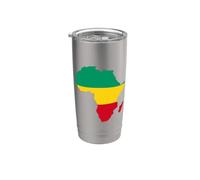Mapa de África Colores Rasta Mapa de África Vaso térmico de acero inoxidable de doble pared