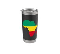 Mapa de África Colores Rasta Mapa de África Vaso térmico de acero inoxidable de doble pared