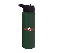 Mapa de la bandera canadiense del latido del corazón de Stainless Steel Insulated Water Bottle