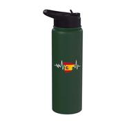 Mapa De La Bandera Española Del Latido Del Corazón De España Stainless Steel Insulated Water Bottle