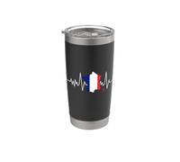 Mapa de la bandera francesa del latido del corazón de Vaso térmico de acero inoxidable de doble pared
