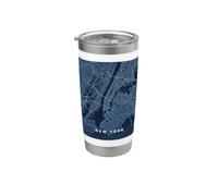 Mapa de Nueva York - Minimalista Vaso térmico de acero inoxidable de doble pared