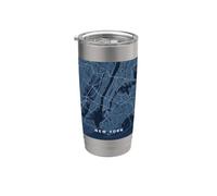 Mapa de Nueva York - Minimalista Vaso térmico de acero inoxidable de doble pared