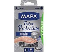 Mapa - Extra Protección - Guantes finos de Vitrilo No Poldados - Reciclables con TerraCycle® - Solidity y Protección - Caja de 40 guantes - Tamaño XL