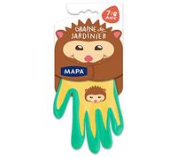 MAPA - Semilla de jardinero - Guantes de jardinería para niños - Textil poliamida con revestimiento de nitrilo - Protección y comodidad - 1 par - Talla 7/8 años - Color aleatorio