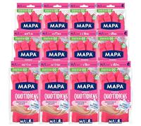 Mapa - Usos diarios - 12 pares de guantes para el hogar de látex interior de algodón, protección y solidez, 12 pares - Talla M/L