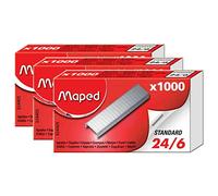 Mapad - Lote de 3 cajas de 1000 grapas 24/6, galvanizadas
