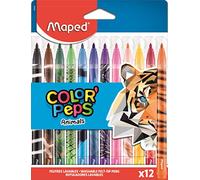 Maped 12 rotuladores para colorear de animales decorados Color'Peps