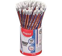 Maped 72 lápices de grafito HB Navy Green punta de goma - con 40,9% de materiales reciclados y 16,5% de materiales de origen natural - Bote 100% reciclable