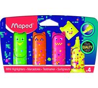 Marcadores Fluo Mini Pixel Party x4 - Colores Vibrantes para Estudiantes - Rotuladores Pastel y Subrayadores - Compactos - Maped