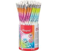 Maped 851874 - Lote de 72 lápices de goma, diseño triangular ergonómico para minería gris resistente, bote de 72 lápices de papel, multicolor