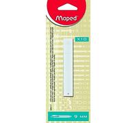 Maped - Accesorios para Cúter Profesional - 10 Cuchillas de Recambio - Compatibles con Cúteres Estándar - Filo de 9 mm - Ideal para Cúter de Precisión