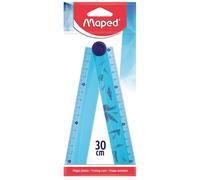 Maped Arctic - Regla Plegable 2 en 1 (15 cm a 30 cm), Regla Escolar Compacta con Bisagra de Alta Resistencia, Diseño de Escamas Metalizadas, Ideal para Estuches Pequeños, Material Escolar