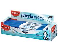 Maped - Caja de 12 rotuladores borrables en seco Marker'Peps azul para pizarras blancas