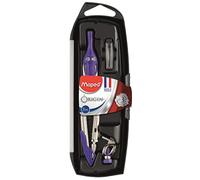 Maped Caja de brújulas Origin de 3 Piezas de fabricación Francesa con brújulas Escolares y Anillo Universal + Estuche, con Seguridad, protección de Punta y Mina + Ramas de Acero, Color Aleatorio