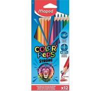 Maped color´peps strong lapices triangulares de colores - sin madera - mina 3,2 mm - punta ultra resistente - colores surtidos - estuche de 12 ud