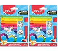 Maped Color'Peps Infinity Jumbo - Caja de 12 Lápices de Colores Infinitos (100% Mina), No Necesitan Sacapuntas, Lápices Triangulares Ergonómicos para Niños, Sin Residuos y de Larga Duración