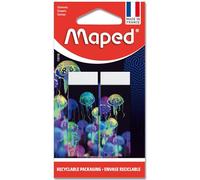 Maped DeepSea Paradise - Gomas de goma blanca - Borradores escolares Dust-Free - Sin PVC ni ftalato - Vaina decorada - Fabricado en Francia