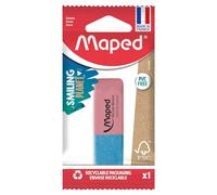 Maped - Goma de caucho natural sin PVC - Goma rosa y azul - Certificación FSC - Embalaje de papel 100% reciclable