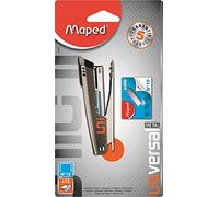 Maped - Grapadora de Oficina - Advanced Metal Half Strip Collector - Color Azul - Grapadora con Función Punteado y Claveteado - Grapas 24/6 y 26/6 - Profundidad de Grapado de 52 mm