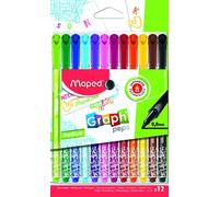 MAPED GRAPH PEPS DECO Estuche de 12 Rotuladores de Fibra (Set de 8)