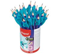 Maped Kidy Learn, 22 lápices de grafito HB + guía de dedos de tiburón, ideal para aprender a escribir a partir de 3 años
