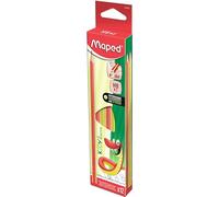Maped - Lápices de aprendizaje superficie antideslizante pack X12 - Lápices texturizados con estampado de serpiente - lápices extruidos punta cortada
