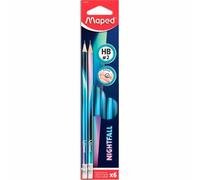 Maped - lápices de grafito - colección nightfall - 6 lapiceros con g