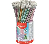 Maped lapiz de grafito plastico glitter deco hb con goma 72 colores su