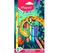 MAPED LAPIZ MAPED JUMBO JUNGLE FEVER 12 COLORES JUNGLE FEVER