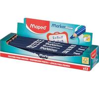 Maped Marker’Peps, Pack De 12 Lápices Para Pizarra Blanca, Escritura Suave Y Fácil De Borrar, Lápices Infantiles Para Niños Y Docentes, Diseño Ergonómico Para Mejor Agarre Y Control
