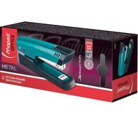 Maped – Grapadora Deco Ess de Metal – Capacidad 20/25 hojas – Azul metalizado – Con función de claveteado