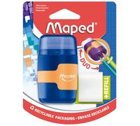Maped – Material escolar – DUO Sacapuntas + Goma Connect, 2 orificios, con goma recambio, 3 diseños