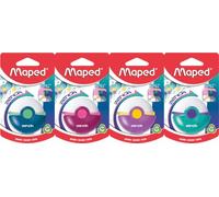 Maped - Material Escolar - Goma de Borrar Zenoa - Con Estuche de Protección Rotativo - Diseño Circular y Giratorio