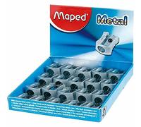 Maped - Material Escolar - Sacapuntas Classic - Fabricado en Metal - Tienen 1 Orificio para Afilar - Tamaño Compacto para el Estuche - Forma Ergonómica - Sacapuntas Metálico