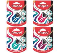 Maped - Material Escolar - Sacapuntas Clean Grip - Sacapuntas con Depósito - 1 Orificio para Afilar - Apertura y Cierre Automático - Gran Capacidad de Reserva - 5 Colores Diferentes