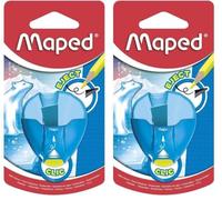 Maped - Material Escolar - Sacapuntas I Gloo Eject - Sacapuntas con Depósito - Expulsa las Minas Rotas - 1 Orificio para Afilar - Tamaño Compacto para el Estuche - 3 Diseños Diferentes (Paquete de 2)