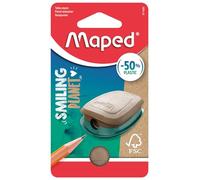 Maped - Material Escolar - Sacapuntas Smiling Planet - Tiene 1 Orificio para Afilar - Tamaño Compacto para el Estuche - Agarre Ergonómico - Fabricado con Fibra de Madera