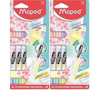 Maped - Material Escolar - Subrayadores Fluo Duo Pastel - Dos Puntas de Colores Distintos - Punta Biselada con Trazo de 1 a 5 mm - Gran Vida Útil - Disponible en 6 Colores Diferentes (Paquete de 2)