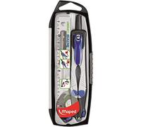 Maped Compás Technic Compact con adaptador, estuche de minas y afilaminas Azul Gris 4 piezas