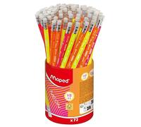 Maped Neon Lápices De Colores HB#2 Con Goma, Estuche Con 72 Unidades, Material Escolar Para Niños Y Adultos, Lápices Resistentes, Ideales Para Escribir, Dibujar Y Colorear En El Colegio O En Casa