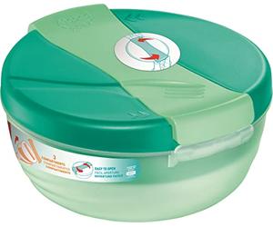 Maped PICNIK - Lunch-Bowl Origins 1,4 l - Compartimentos + compartimento para cubiertos integrado en la tapa - Fácil de abrir - Apto para lavavajillas - Apto para microondas - Verde