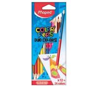 Maped - pinturas de madera - lápices de colores duo - 12 pinturas con