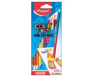 Maped - pinturas de madera - lápices de colores duo - 12 pinturas con