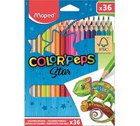 Maped Lápices de colores de madera Color'Peps 36 piezas Caja de cartón Colores vibrantes