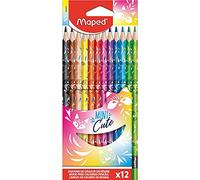 Maped - Pinturas de Madera - Lápices de Colores Mini Cute - 12 Pinturas con Diseño Lúdico - Minas Resistentes y Fáciles de Afilar - Diseño Ergonómico para Mejor Agarre