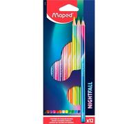 Maped - pinturas de madera - lápices de colores nightfall - 12 pintur