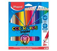 Maped - Pinturas de Madera - Lápices Strong de Colores - Pack de 24 Pinturas de